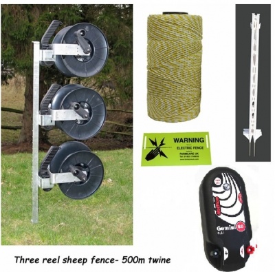 Three Reel - 500m - Sheep and Cattle Electric Fence Kit